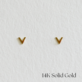 14K Petite V Studs