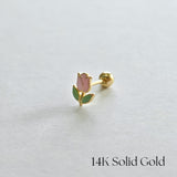 14K Petite Tulip Cartilage Earring