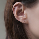 14K Double Crystal Cartilage Earring
