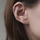 14K Double Crystal Cartilage Earring
