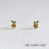 14K Petite Pineapple Earrings