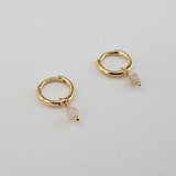 Dainty Stone Huggie Hoops (7 Colours)