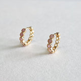 Gold Filled Crystal Stone Huggies (5 Colours)