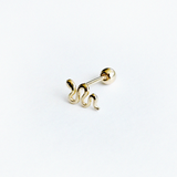 Sleek Snake 14k Solid Gold Cartilage Earring
