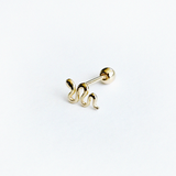 14K Sleek Snake Cartilage Earring