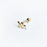 Sleek Snake 14K Solid Gold Cartilage Earring