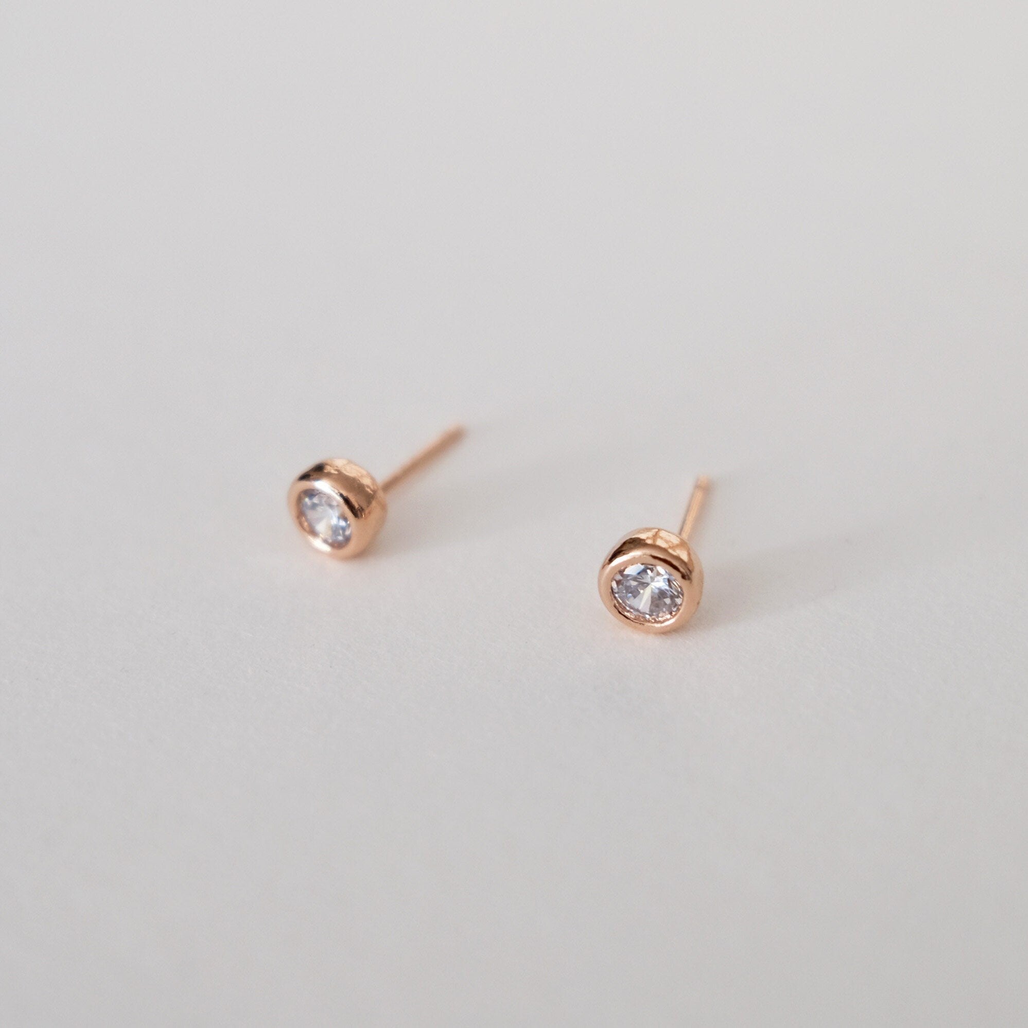 Senna Bezel Set Crystal Studs