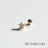 14K Shining Star Cartilage Earring