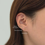 14K Butterfly I Cartilage Earring