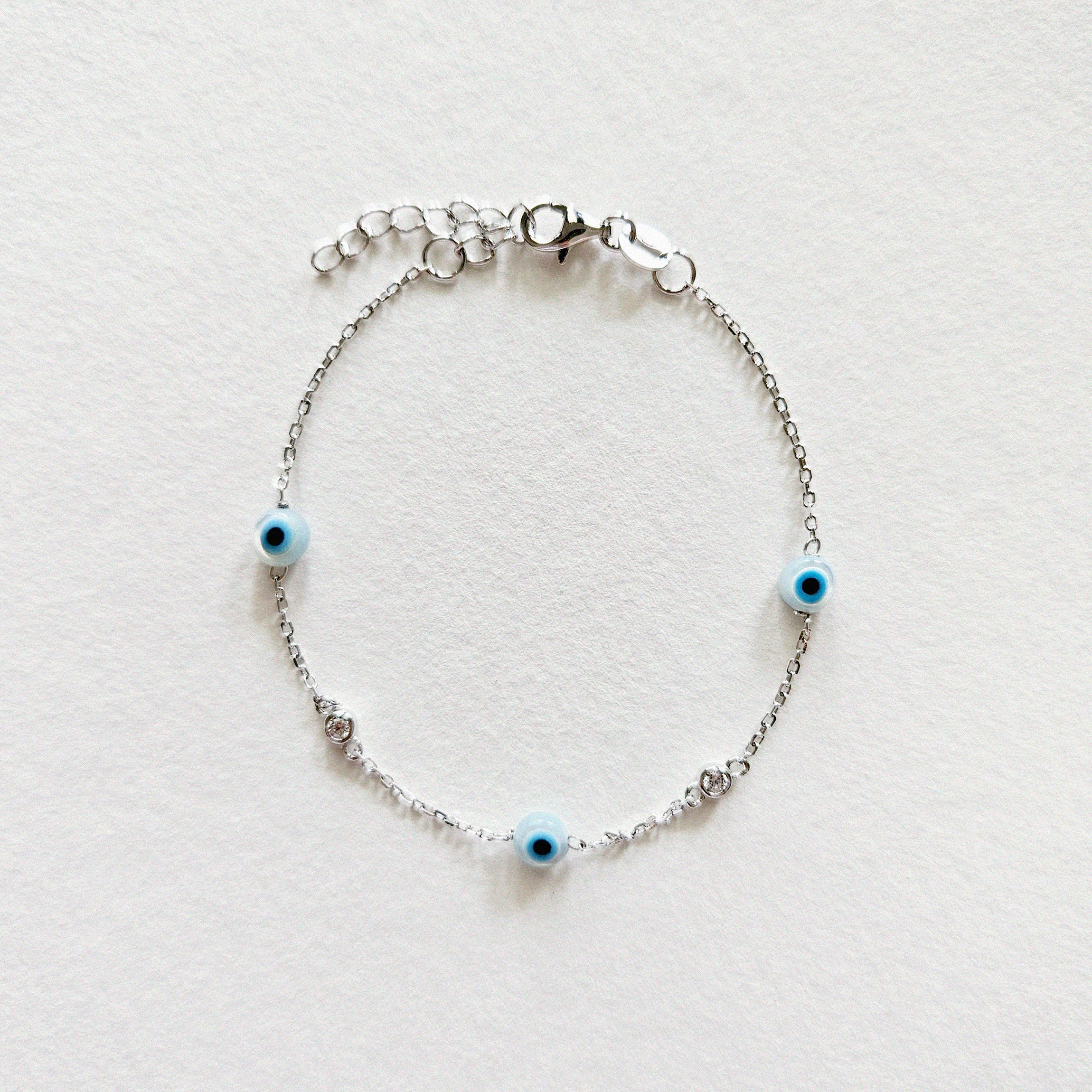 Triple Evil Eye With Crystal Bracelet