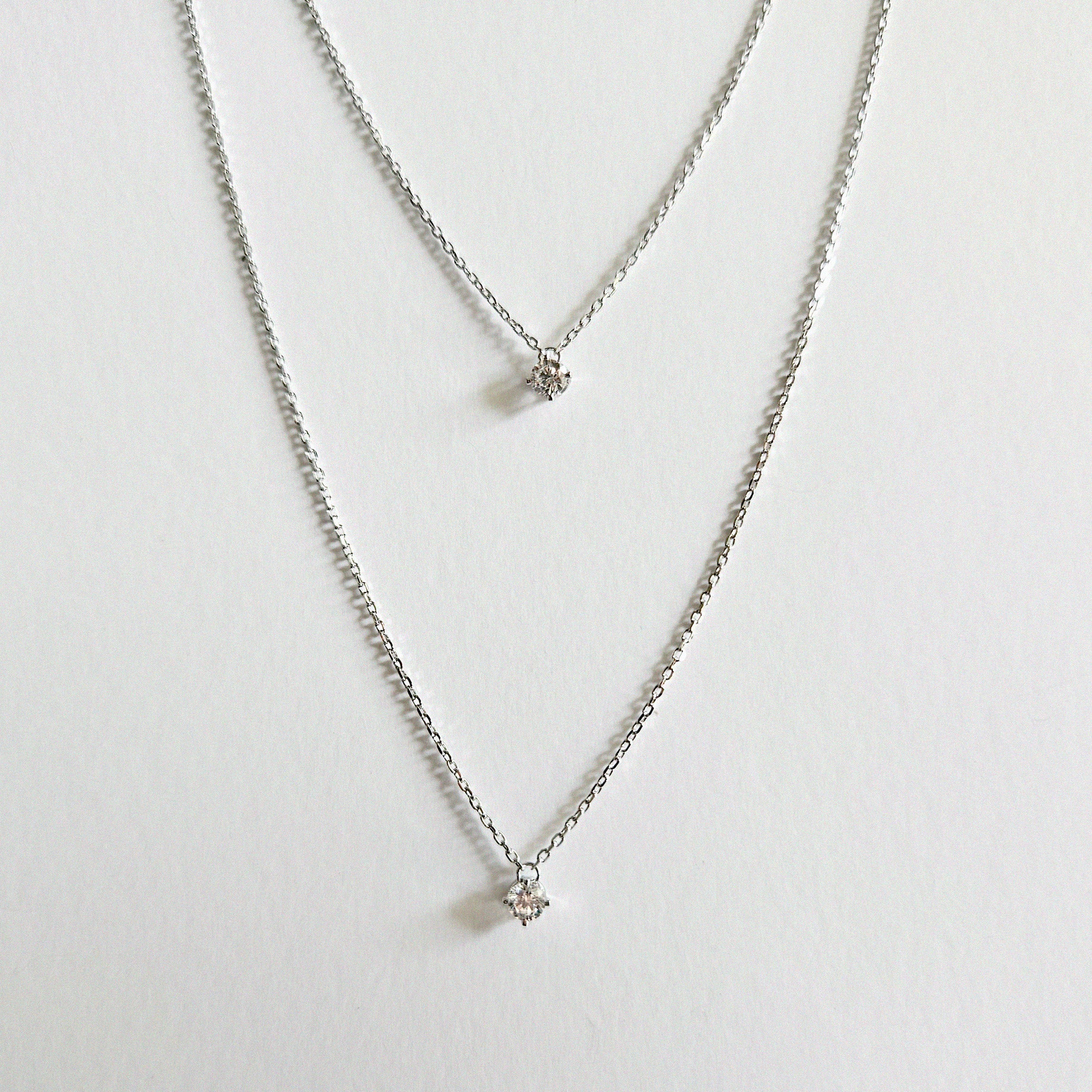 Petite Crystal Double Chain Necklace