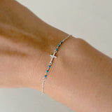 Crystal Cross With Turquoise Bracelet