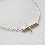 Sleek Cross Silver Bracelet