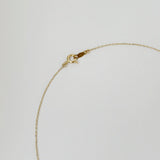 Leaf With Crystal 14K Solid Gold Necklace