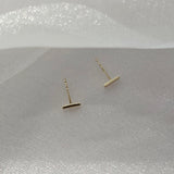 14K Sleek Bar Studs