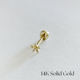 Teeny Flower 14K Solid Gold Cartilage Earring