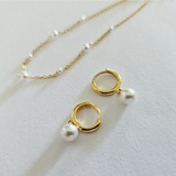 Simple Pearl Huggie Earrings