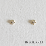 14K Tiny Fiore Earrings