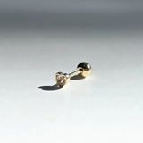 14K Tiny CZ Heart Cartilage Earring