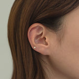 14K Tiny CZ Heart Cartilage Earring