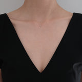 14K Tiny Diamond Croce Necklace