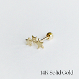 14K Tre Stella Cartilage Earring