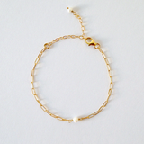 Una Pearl Gold Filled Link Chain Bracelet
