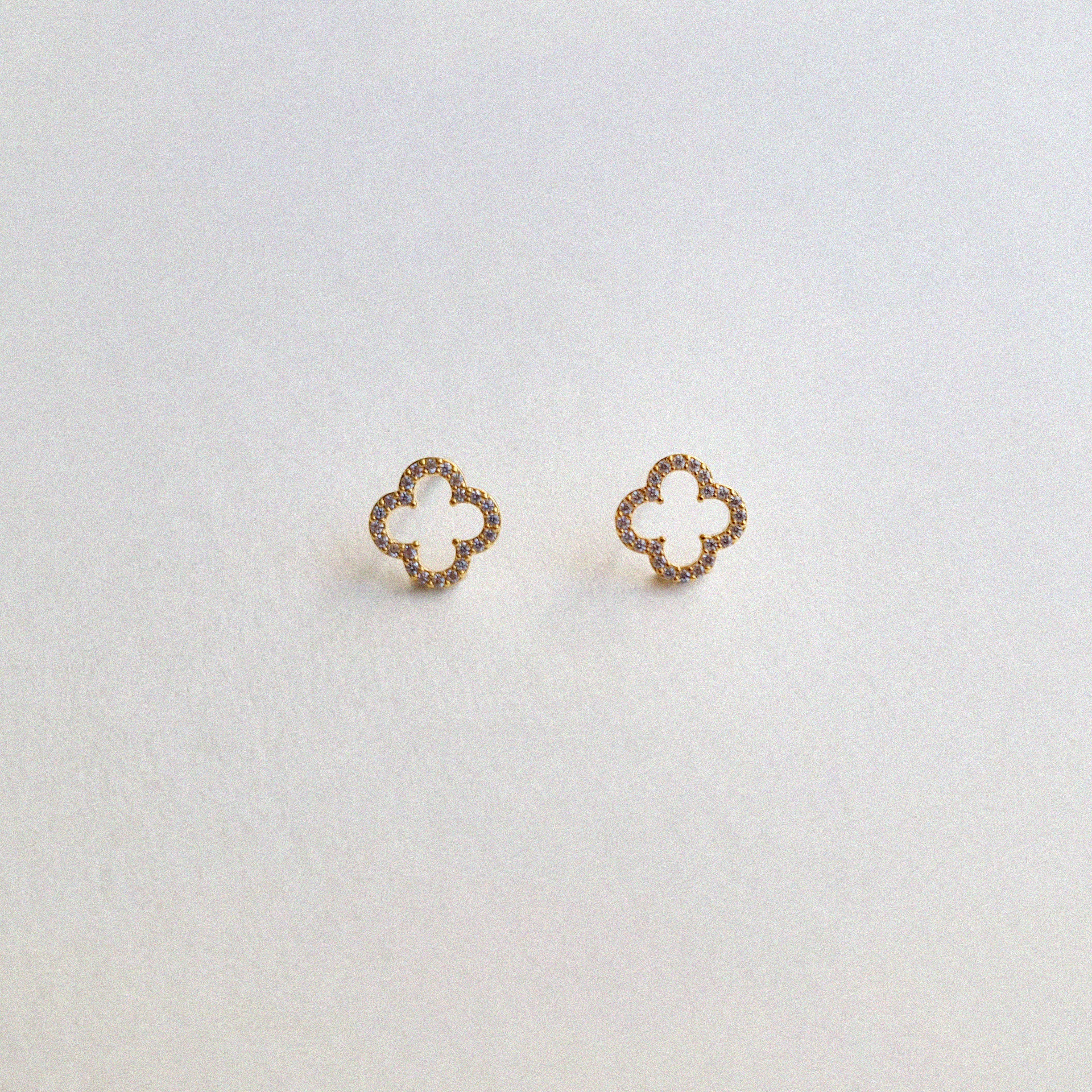 Crystal Clover Studs 10mm