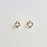 Crystal Clover Studs 6mm