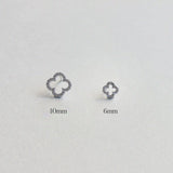 Crystal Clover Studs 6mm