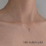 14K Diamond Croce Necklace
