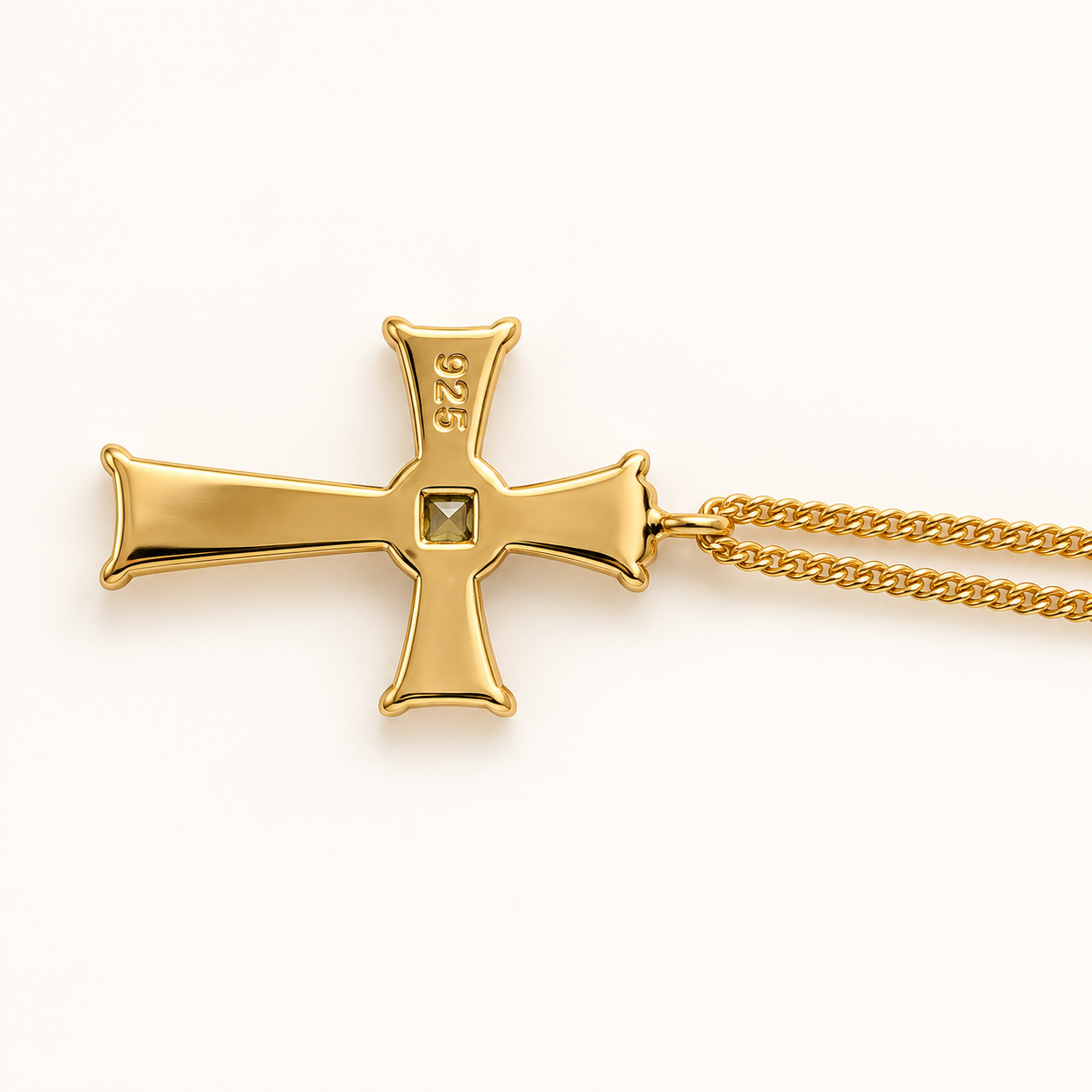 Back of Eden Cross Necklace pendant showing the 925 stamp