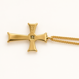 Back of Eden Cross Necklace pendant showing the 925 stamp