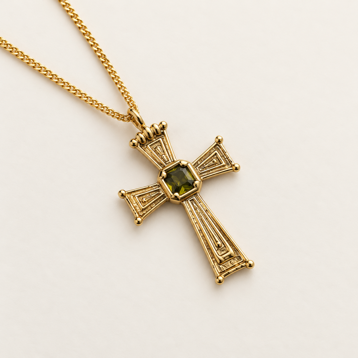 Eden Cross Necklace angled pendant detail