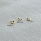 14K Ball Detail Huggie Hoop