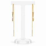 Lumi Pearl gold filled threader earrings – front view with hand-wrapped wire finishing
