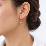 Tide Starfish gold filled threader earrings – modelled view with corrected handmade wire detail