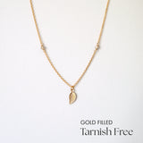 Gold Filled With Leaf Necklace