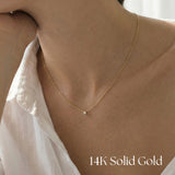 14K Perfect 4-Prong Lab Diamond Necklace