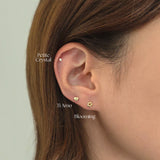 14K Petite Crystal Cartilage Earring