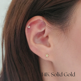 14K Tiny Star Studs
