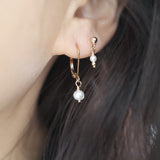 Olivia Pearl Gold Filled Earrings / 3 Sizes