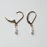 Olivia Pearl Gold Filled Earrings / 3 Sizes