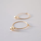 Aster Gold Filled Hoops With Pearl