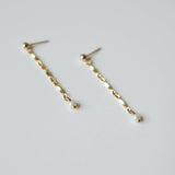 Side profile of Lydia Chain With Pearl Earrings highlighting the length and pearl details