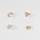 4 Little Sparkly Studs Set