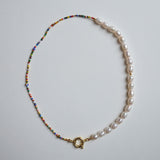 Rainbow Meets Pearl Necklace