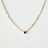 Petite Black Crystal Necklace 2mm