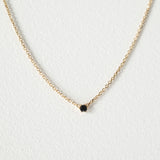 Petite Black Crystal Necklace 2mm