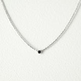Petite Black Crystal Necklace 2mm